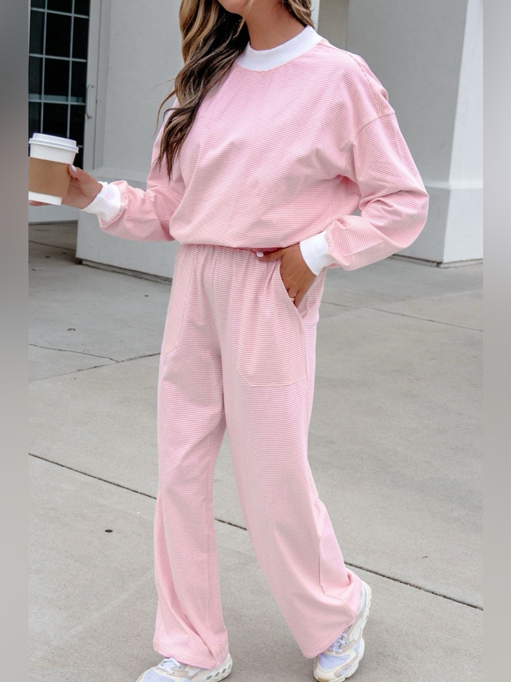 Striped Long Sleeve Top and Pants Set - Picture 5 of 16
